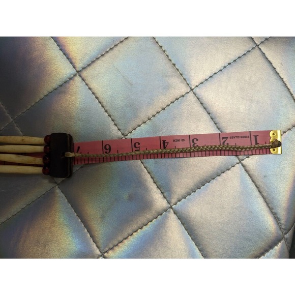 Vintage Native American Old Choker Turkey Bone/Leather horse Hair Traditional - Picture 11 of 12